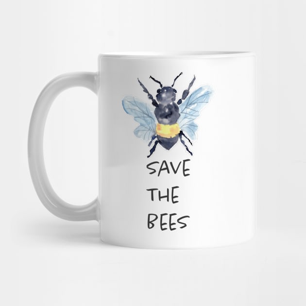 Save the Bees in watercolor by Harpleydesign